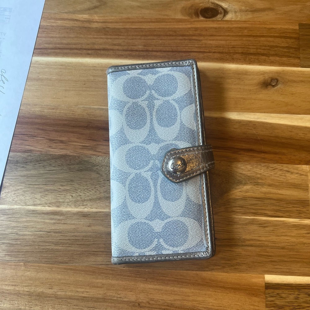 Coach leather gently used cel phone wallet